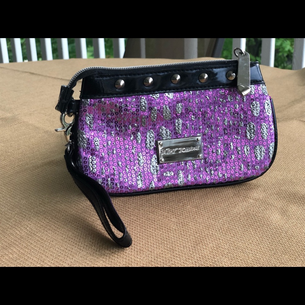 Betsy Johnson Sequin Leopard Clutch